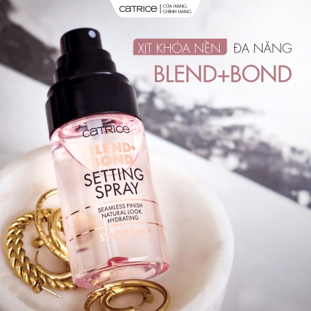 Xịt khóa mờ mịn cấp ẩm tự nhiên Catrice Blend + Bond Setting Spray 55ml