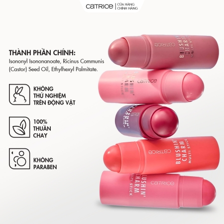 Thỏi má hồng 3in1 cho má - môi - tạo khối Catrice Blushin' Charm Multi Stick 5,5g