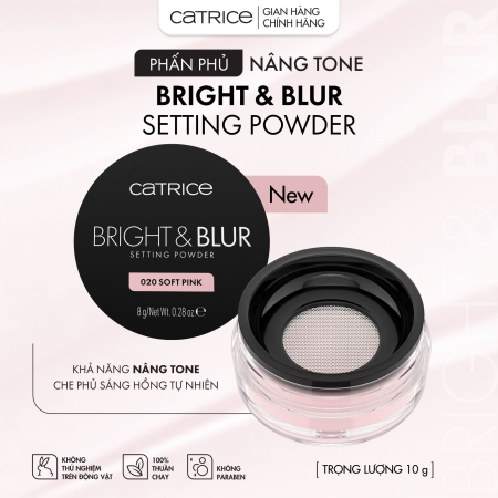 Phấn phủ mỏng nhẹ căng bóng nâng tone Catrice Bright&Blur Setting Powder