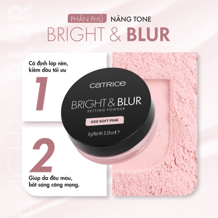 Phấn phủ mỏng nhẹ căng bóng nâng tone Catrice Bright&Blur Setting Powder