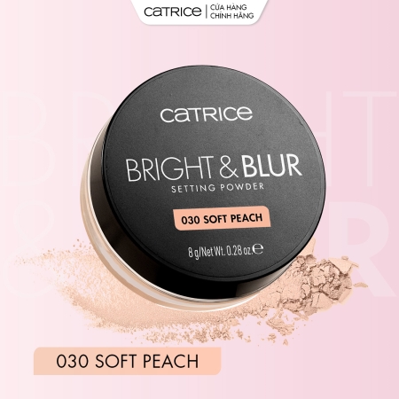 Phấn phủ mỏng nhẹ căng bóng nâng tone Catrice Bright&Blur Setting Powder 8g