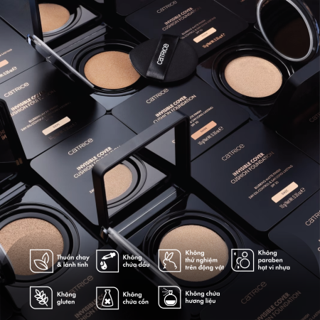 Phấn nước chống nắng Catrice Invisible Cover Cushion Foundation