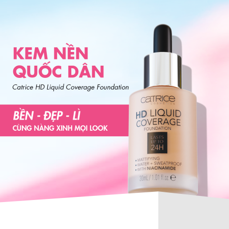 Kem nền kiềm dầu Catrice HD Liquid Coverage Foundation