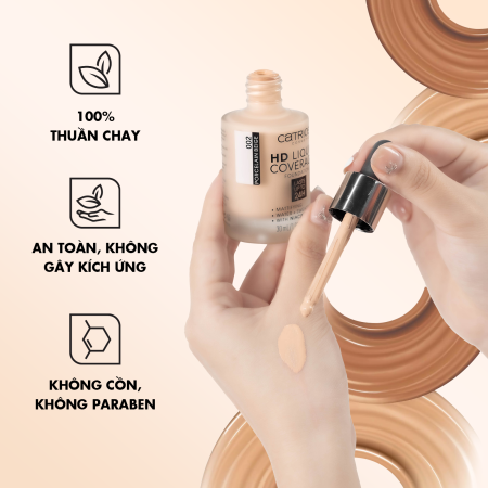 Kem nền kiềm dầu Catrice HD Liquid Coverage Foundation