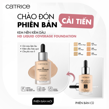 Kem nền kiềm dầu Catrice HD Liquid Coverage Foundation