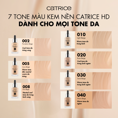 Kem nền kiềm dầu Catrice HD Liquid Coverage Foundation