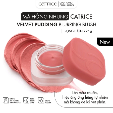 Má hồng kem Catrice Velvet Pudding Blurring Blush