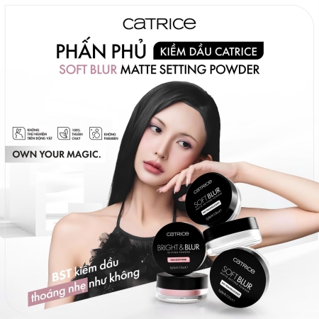 Phấn phủ mỏng nhẹ kiềm dầu Catrice Soft Blur Matte Setting Powder 8g