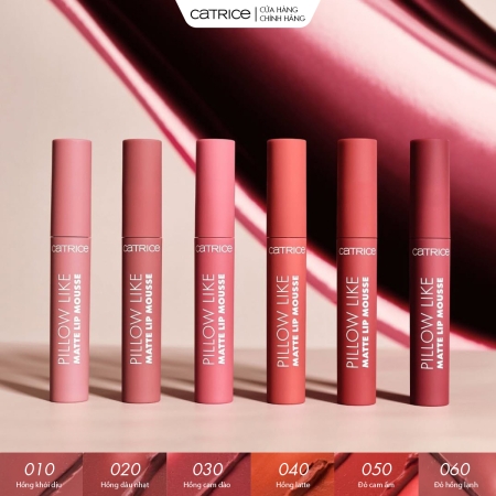 Son kem ẩm mịn lì làm mờ rãnh môi Catrice Pillow Like Matte Lip Mousse 2,8ml