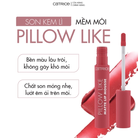 Son kem ẩm mịn lì làm mờ rãnh môi Catrice Pillow Like Matte Lip Mousse 2,8ml