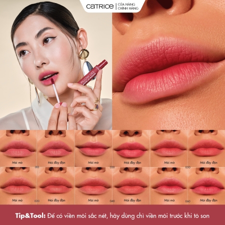 Son kem ẩm mịn lì làm mờ rãnh môi Catrice Pillow Like Matte Lip Mousse 2,8ml