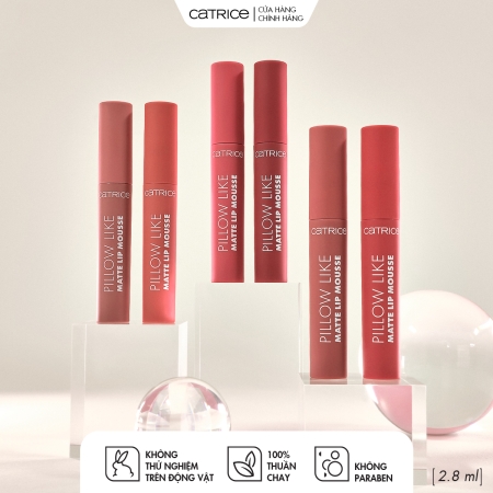 Son kem ẩm mịn lì làm mờ rãnh môi Catrice Pillow Like Matte Lip Mousse 2,8ml