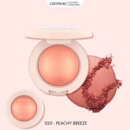Phấn má hồng bắt sáng thuần chay Catrice Soft Glam Baked Blush 5,6g