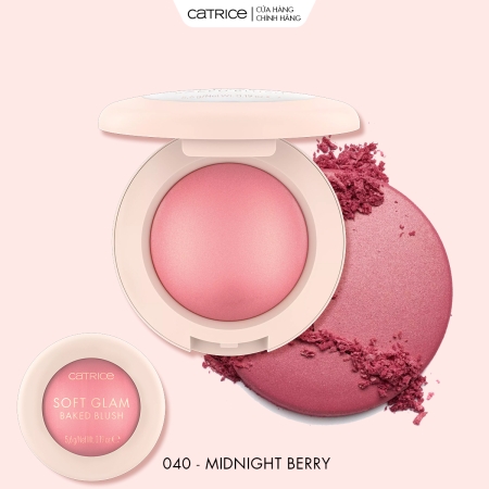 Phấn má hồng bắt sáng thuần chay Catrice Soft Glam Baked Blush 5,6g